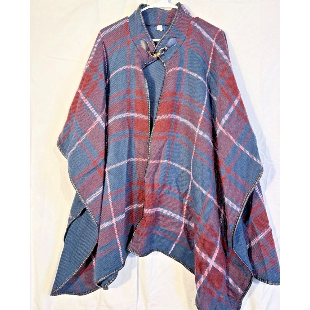 Plaid Dark Academia Cape Shaw Wrap Women's One Size Hippie Earthy Soft Grunge